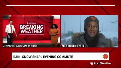 Rain and snow snarl evening commute in Chicago