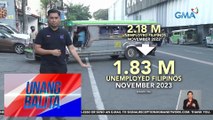 PSA: Bilang ng mga walang trabaho sa Pilipinas, bumaba sa 1.83M noong Nobyembre 2023 | UB