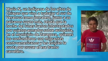 En taxi secuestran a jornaleros de Chiapas, los rescatan en Zaragoza