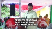 Ekspresi Capres Prabowo Saat Singgung Nilai Anies 11 dari 100 di Debat Capres