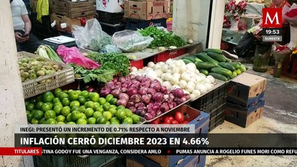 Inflación cierra diciembre de 2023 en 4.66%, según el Inegi