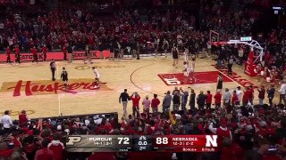 ️ GO BIG RED!‼️  @HuskerMBB  stuns No. 1 Purdue, for its first win over a No. 1 since 1982, and the fans storm the floor.