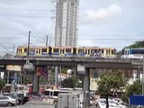 View of MRT 3 near Shaw Boulevard Station and SM Megamall, Manila, Philippines