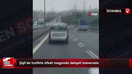 Şişli’de trafikte öfkeli maganda dehşeti: Tek yumrukla aynayı kırdı