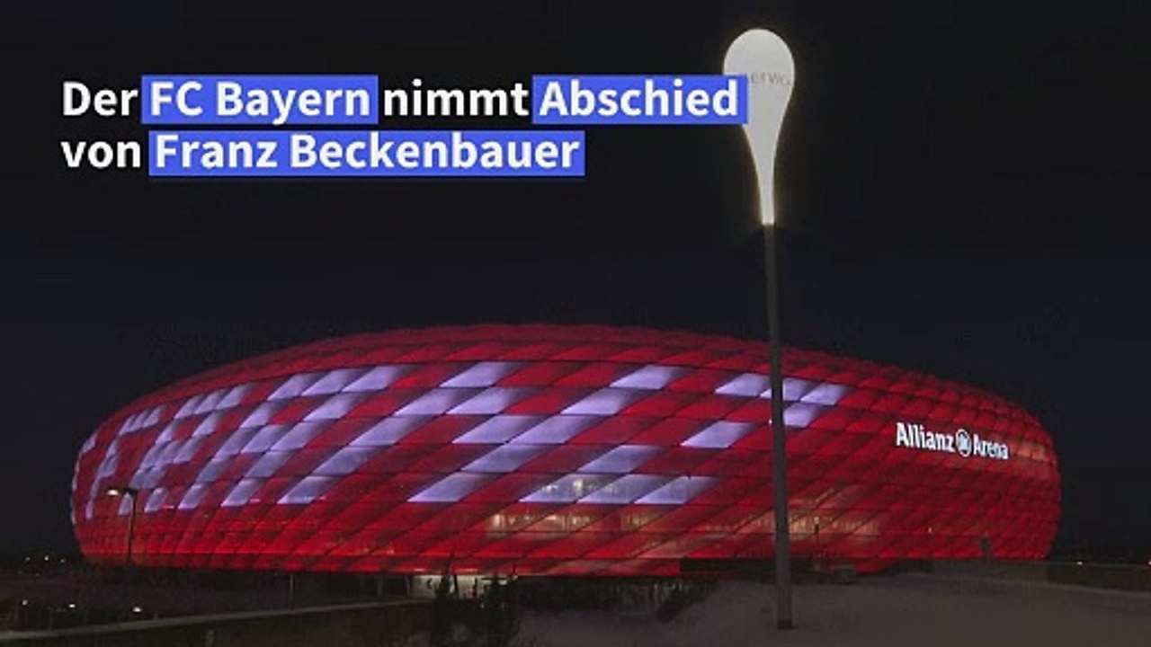 "Danke Franz": Allianz Arena zu Ehren Beckenbauers illuminiert
