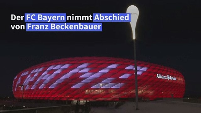 Danke Franz : Allianz Arena zu Ehren Beckenbauers illuminiert