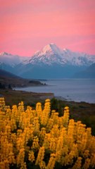 Sunset en Nouvelle-Zélande sur le Mont Cook