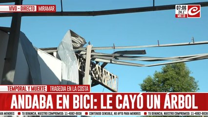 Temporal y muerte: la tormenta se cobró la vida de un joven en Miramar