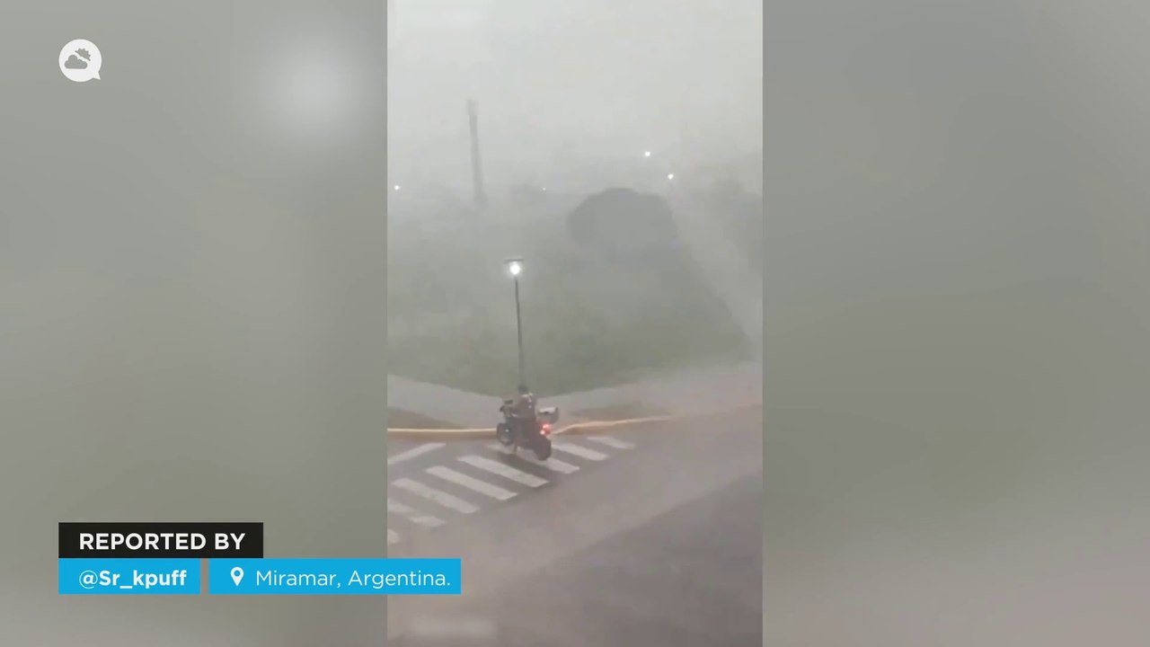 Powerful storm hits Miramar, Argentina. - video Dailymotion