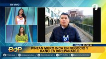 ¡Indignante! Dañan irreversiblemente muro inca tras salpicarlo con pintura en Cusco