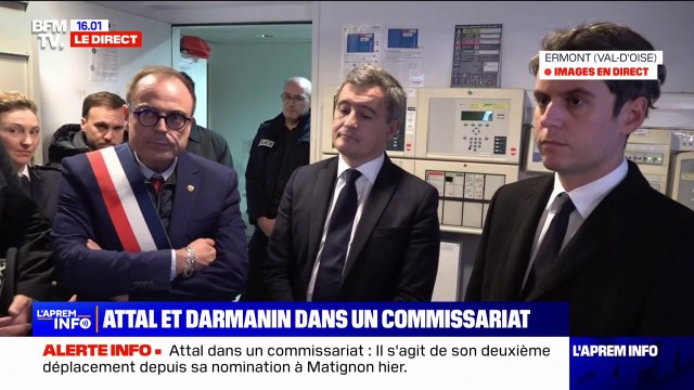 Il y a aussi une parole qui se libère et c'est important de pouvoir l'accueillir : Gabriel Attal échange avec des policiers d'Ermont dans le Val-d'Oise au sujet des violences intrafamiliales