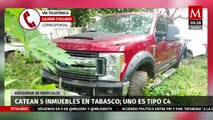 En Tabasco, catean 5 inmuebles; aseguran 38 autos y una casa tipo C4