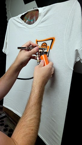 Airbrush Artist Creates Custom Basketball T-Shirt in Minutes