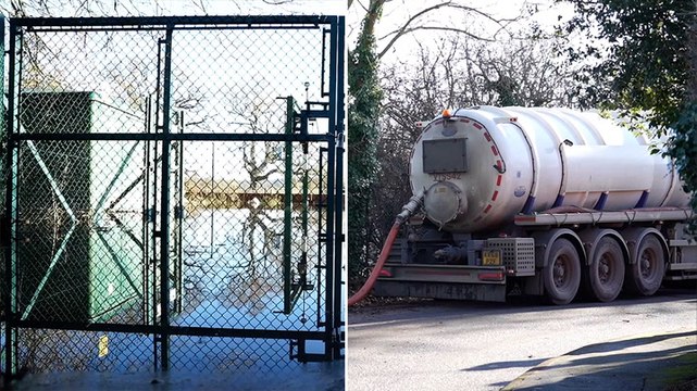 Thames Water extracts sewage after it spilled into homes and gardens