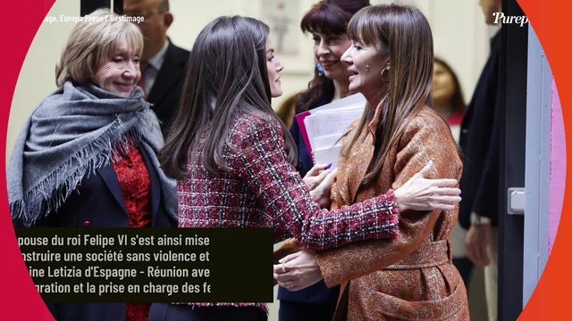 PHOTOS Letizia d'Espagne divine dans un tailleur très symbolique, la reine assume ses cheveux blancs à 100% !