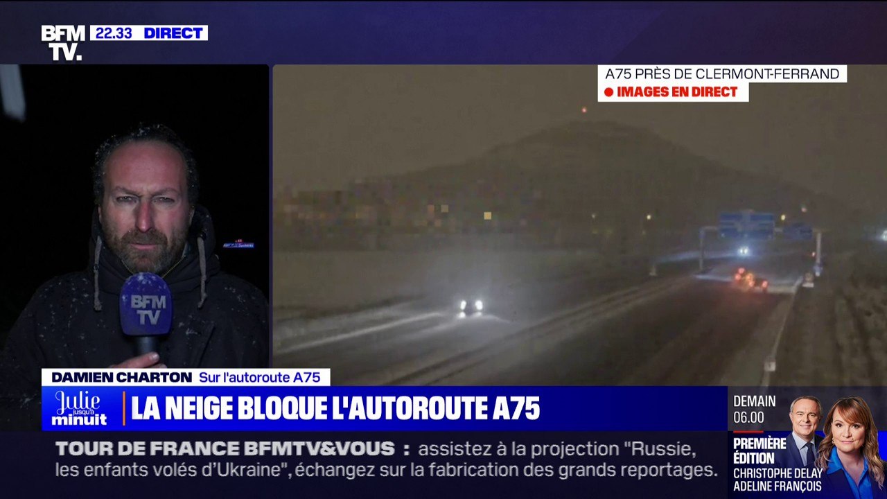 Neige: circulation perturbée sur l'autoroute A75 entre le Cantal et le Puy-de-Dôme