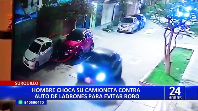 Surquillo: conductor choca vehículo de ladrones para evitar robo de su unidad