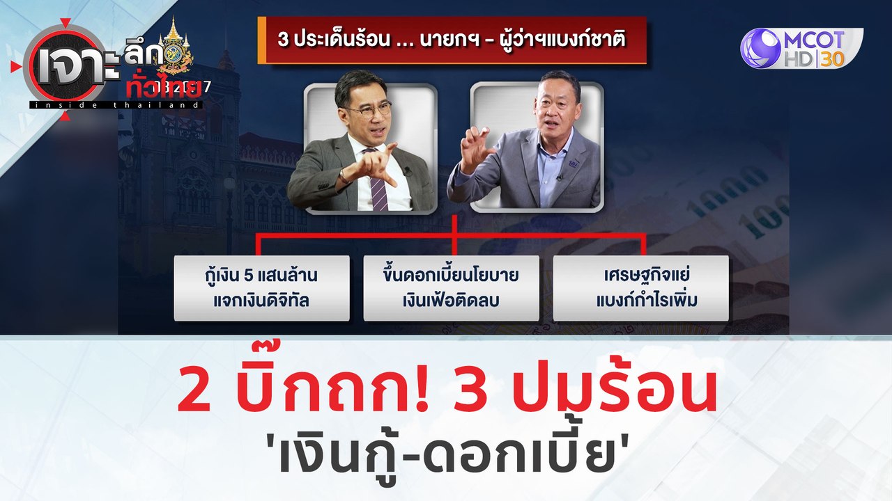 นายกฯ - ผู้ว่าฯ แบงก์ชาติ...ถก 3 ปมร้อน 'เงินกู...