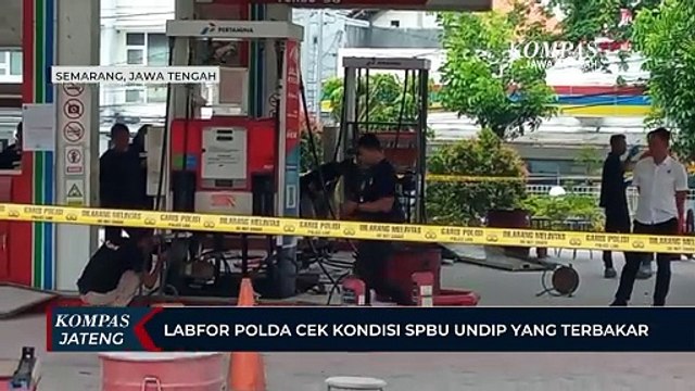 Labfor Polda Jateng Cek Kondisi SPBU UNDIP yang Terbakar