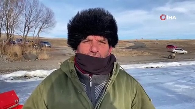 Çıldır Gölü’nde atlı kızak keyfi başlıyor