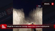 Bingöl'de 4 metre kar kalınlığı: Kepçe karın içinde kayboluyordu