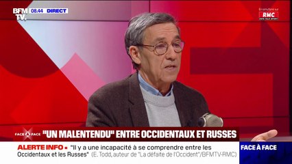 Pour Emmanuel Todd, il y a un "malentendu" entre les Occidentaux et les Russes