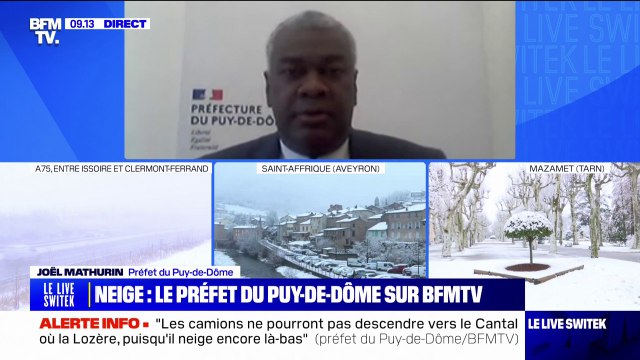 Neige sur l'A75: 400 à 500 véhicules étaient bloqués pendant deux à trois heures estime Joël Mathurin, préfet du Puy-de-Dôme