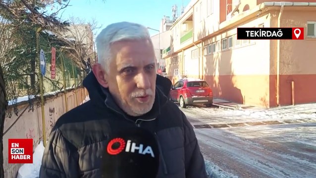 Tekirdağ'da sokaklar buz pistine dönüştü