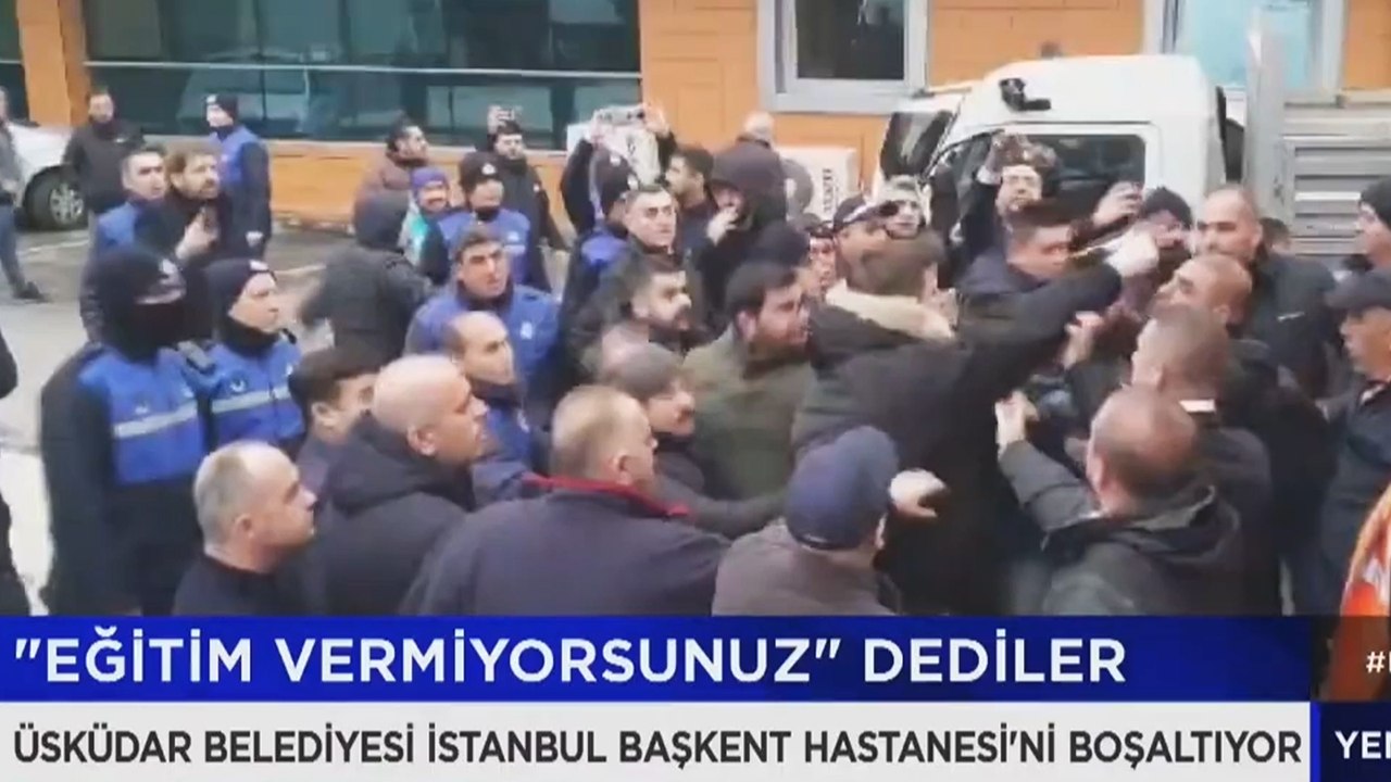 Üsküdar Belediyesi ekipleri İstanbul Başkent Üniversitesi Hastanesi önünde: "Elektriklerin kesildiği, hastanenin tahliye edilmek istendiği" iddia ediliyor