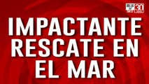 Impactante video: sufrió un accidente en altamar y fue rescatado por Prefectura