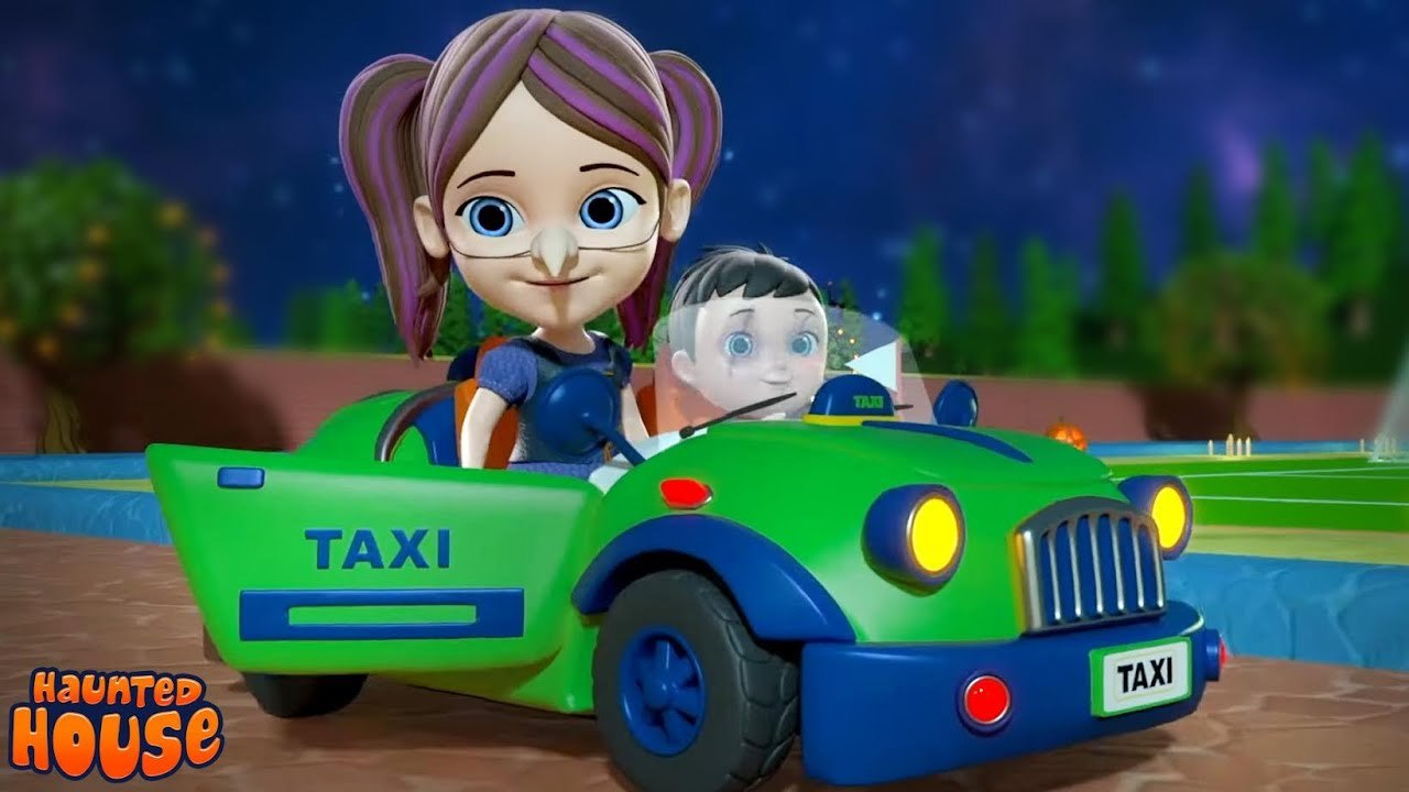 Wheels On The Taxi, Halloween Song for Kids By Haunted House