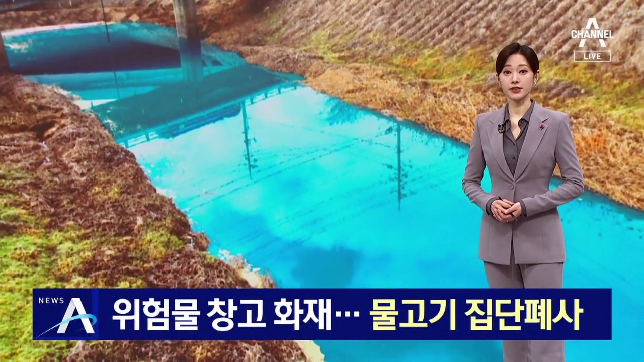 위험물 창고서 화재…인근 하천 물고기 집단폐사
