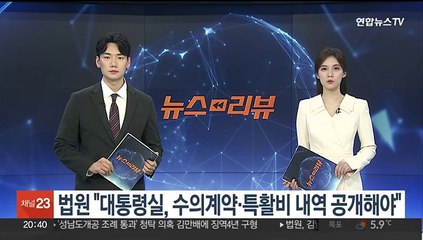 법원 "대통령실, 공사 수의계약·특활비 내역 공개해야"