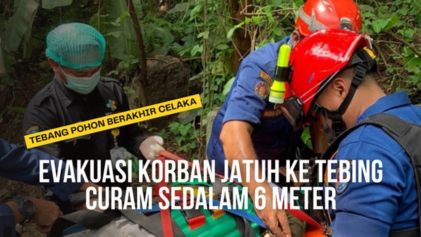 Jatuh ke Dalam Tebing Curam Sedalam 6 Meter, Pria Ini Dievakuasi Damkar