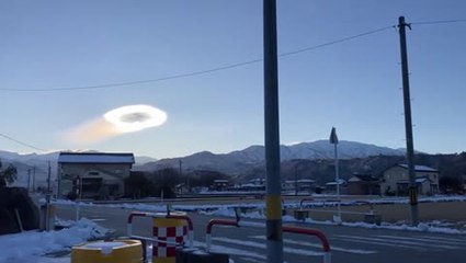 UFO-shaped cloud looms over Japanese city