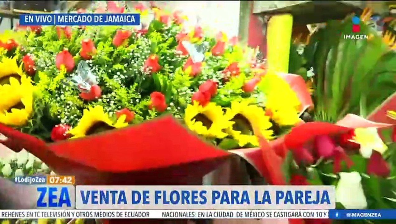 Gran variedad de flores en el Mercado de Jamaica rumbo al 14 de febrero
