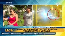 SJM: denuncian aumento de robos en manada con motos y carros en parque La Llamita