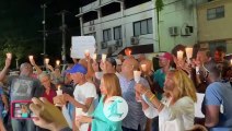 Afectados por imputados en Operación Nido protestan con velas y pancartas frente a fiscalía