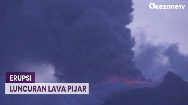 Erupsi Gunung Lewotobi Laki-Laki Luncuran Lava Pijar