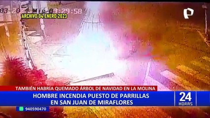 SJM: sujeto que prendió fuego en árbol navideño en La Molina incendia restaurante