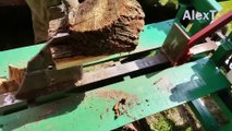 Fastest Homemade Firewood Processor Splitter Machine Working, Amazing Wood Cutting Sawmill Equip