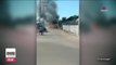 Hombres armados incendiaron una camioneta de transporte público en Acapulco