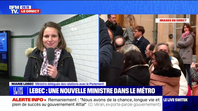 Je m'organise pour être à l'heure : la ministre Marie Lebec dans le métro avant sa passation avec Franck Riester
