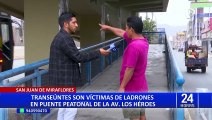 SJM: vecinos golpean a delincuente que le robo su celular a una joven en puente peatonal