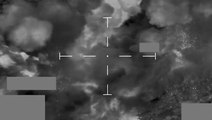 Aerial footage shows moment RAF Typhoon strikes Yemen military targets