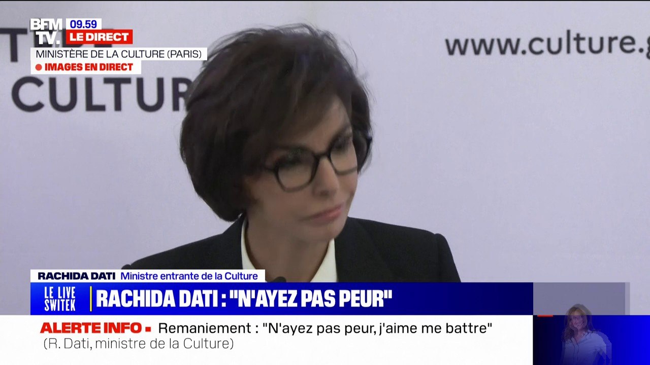 Remaniement: "Je comprends qu'elle puisse surprendre cette nomination" assure Rachida Dati, nouvelle ministre de la Culture