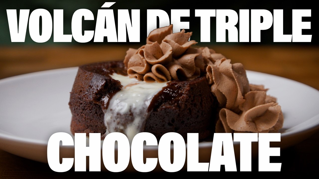Volcán de triple chocolate