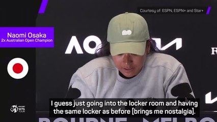 Download Video: Osaka feeling nostalgic ahead of Australian Open return