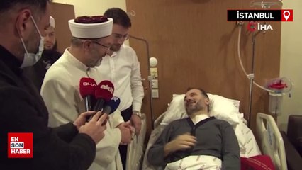 Diyanet İşleri Başkanı Erbaş, saldırıya uğrayan imamı ziyaret etti