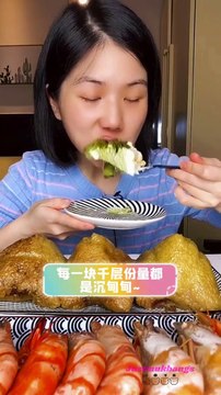 #7 Desserts mukbang/ASMR || crepe cakes, rice dumplings, prawns